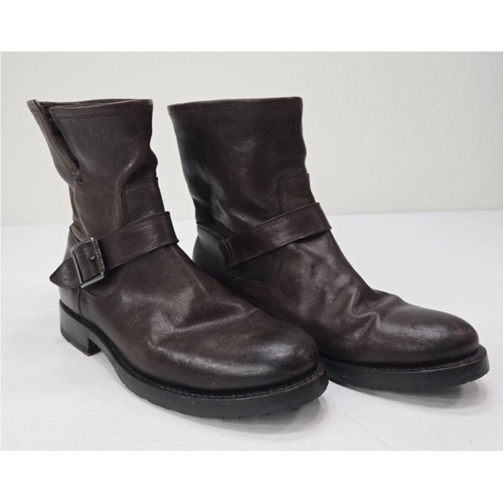 Frye Natalie Short Engineer Brown Leather Boot 3478513 Size 7.5 Womens